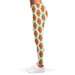Smiling Carrot Pattern Print Women's Leggings