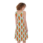 Smiling Carrot Pattern Print Women's Sleeveless Dress
