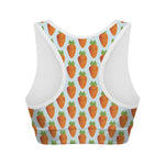 Smiling Carrot Pattern Print Women's Sports Bra