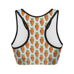 Smiling Carrot Pattern Print Women's Sports Bra