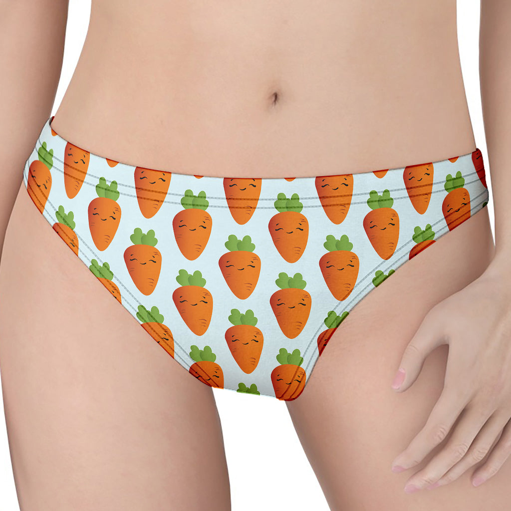 Smiling Carrot Pattern Print Women's Thong