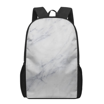Smoke Grey Marble Print 17 Inch Backpack