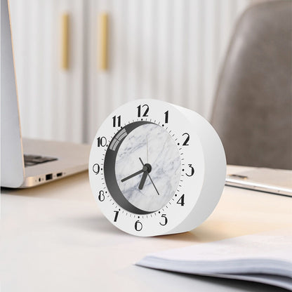 Smoke Grey Marble Print Alarm Clock