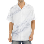 Smoke Grey Marble Print Aloha Shirt