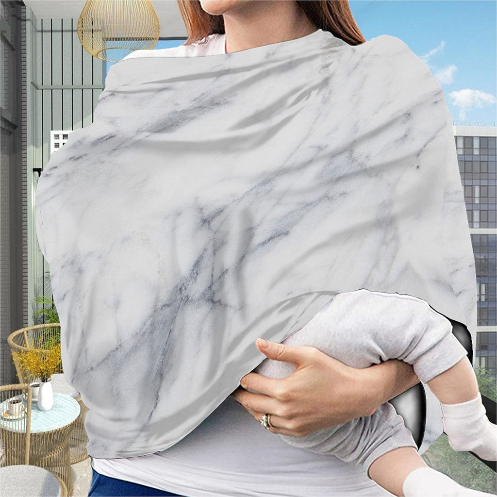 Smoke Grey Marble Print Baby Seat Cover