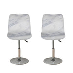Smoke Grey Marble Print Bar Stool Covers