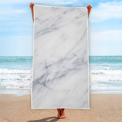 Smoke Grey Marble Print Beach Towel