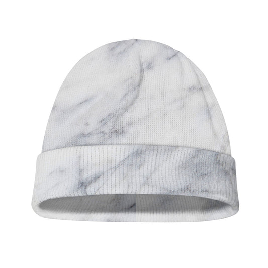 Smoke Grey Marble Print Beanie