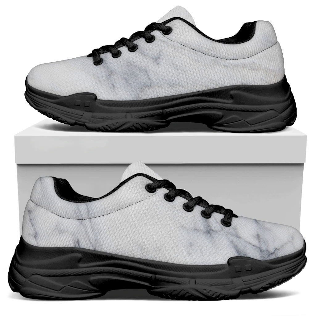 Smoke Grey Marble Print Black Chunky Shoes