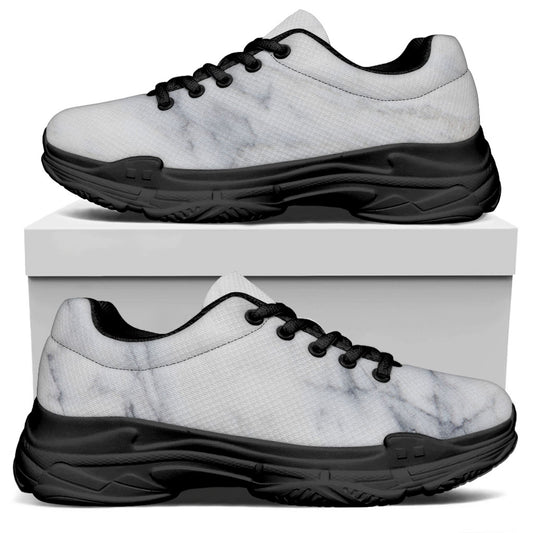Smoke Grey Marble Print Black Chunky Shoes