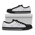 Smoke Grey Marble Print Black Low Top Sneakers