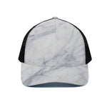 Smoke Grey Marble Print Black Mesh Trucker Cap