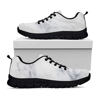 Smoke Grey Marble Print Black Running Shoes