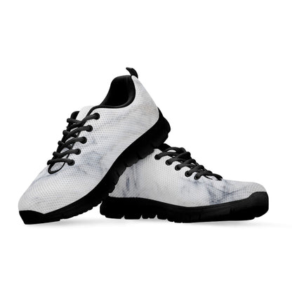 Smoke Grey Marble Print Black Running Shoes