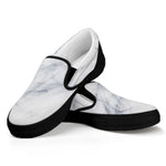Smoke Grey Marble Print Black Slip On Sneakers