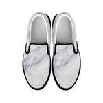 Smoke Grey Marble Print Black Slip On Sneakers