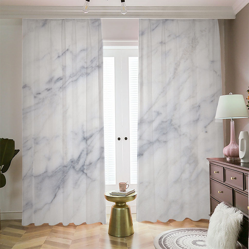 Smoke Grey Marble Print Blackout Pencil Pleat Curtains