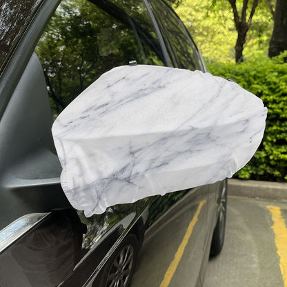 Smoke Grey Marble Print Car Side Mirror Covers