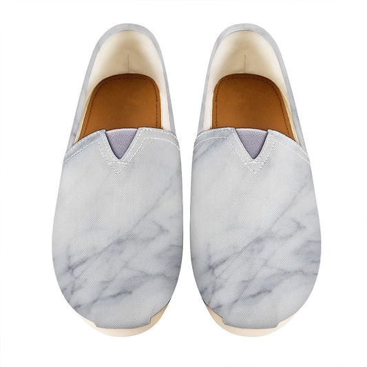 Smoke Grey Marble Print Casual Shoes
