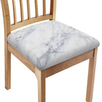 Smoke Grey Marble Print Chair Cushion Cover