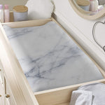 Smoke Grey Marble Print Changing Pad Cover
