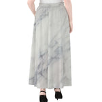 Smoke Grey Marble Print Chiffon Maxi Skirt