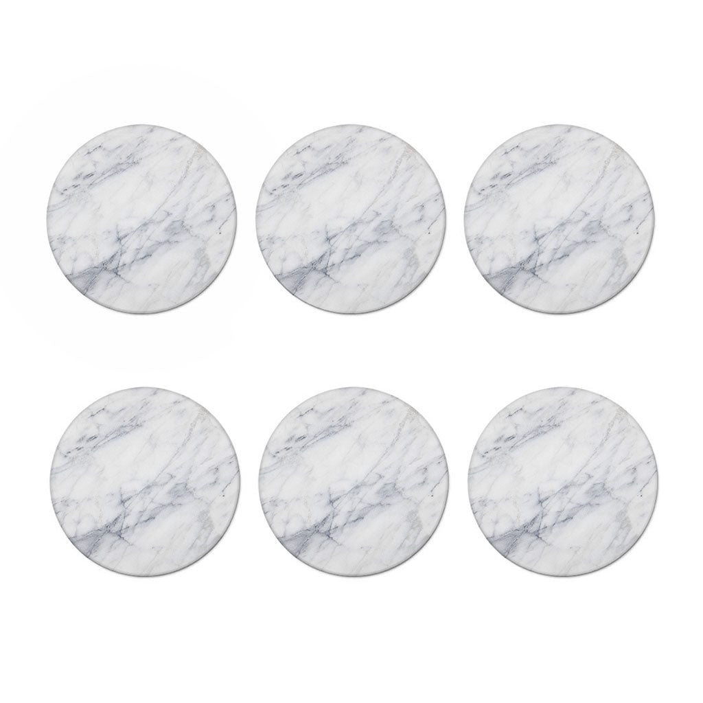 Smoke Grey Marble Print Coaster Set