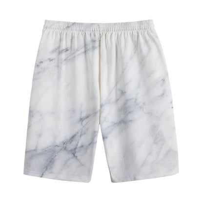 Smoke Grey Marble Print Cotton Shorts