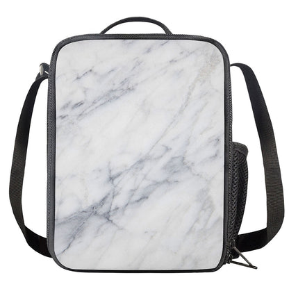 Smoke Grey Marble Print Crossbody Lunch Bag