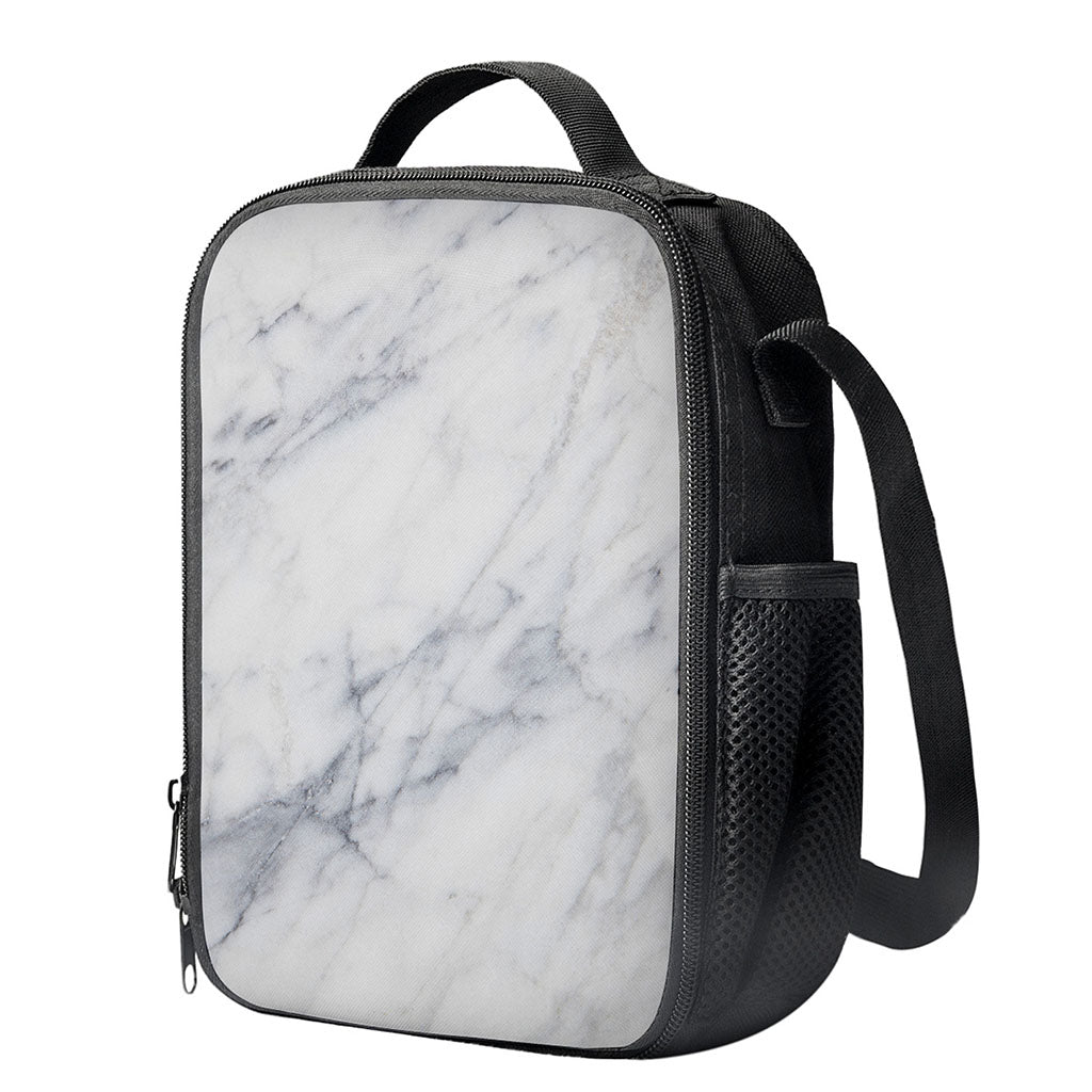 Smoke Grey Marble Print Crossbody Lunch Bag