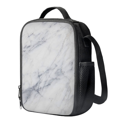 Smoke Grey Marble Print Crossbody Lunch Bag