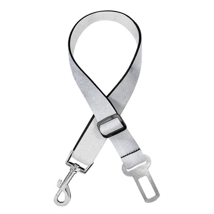 Smoke Grey Marble Print Dog Seat Belt