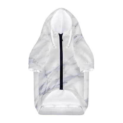 Smoke Grey Marble Print Dog Zip Up Hoodie