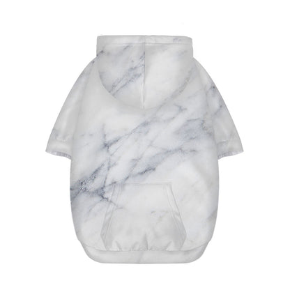 Smoke Grey Marble Print Dog Zip Up Hoodie