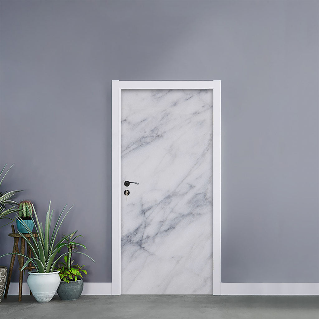 Smoke Grey Marble Print Door Sticker