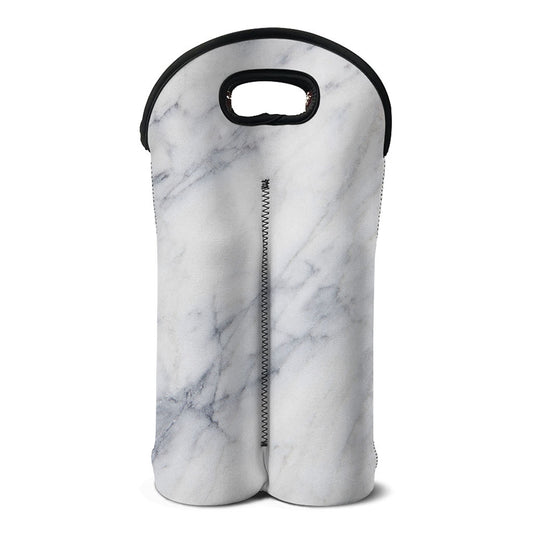 Smoke Grey Marble Print Double Neoprene Wine Tote