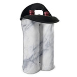 Smoke Grey Marble Print Double Neoprene Wine Tote