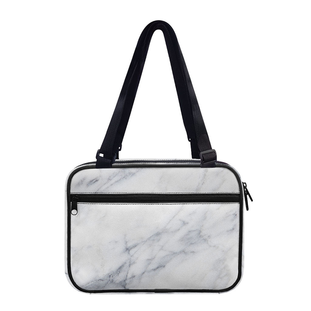 Smoke Grey Marble Print Double Strap Bible Bag