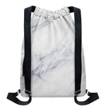 Smoke Grey Marble Print Drawstring Backpack