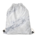 Smoke Grey Marble Print Drawstring Bag