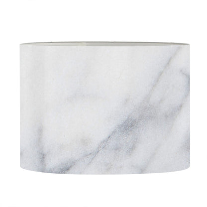 Smoke Grey Marble Print Drum Lamp Shade