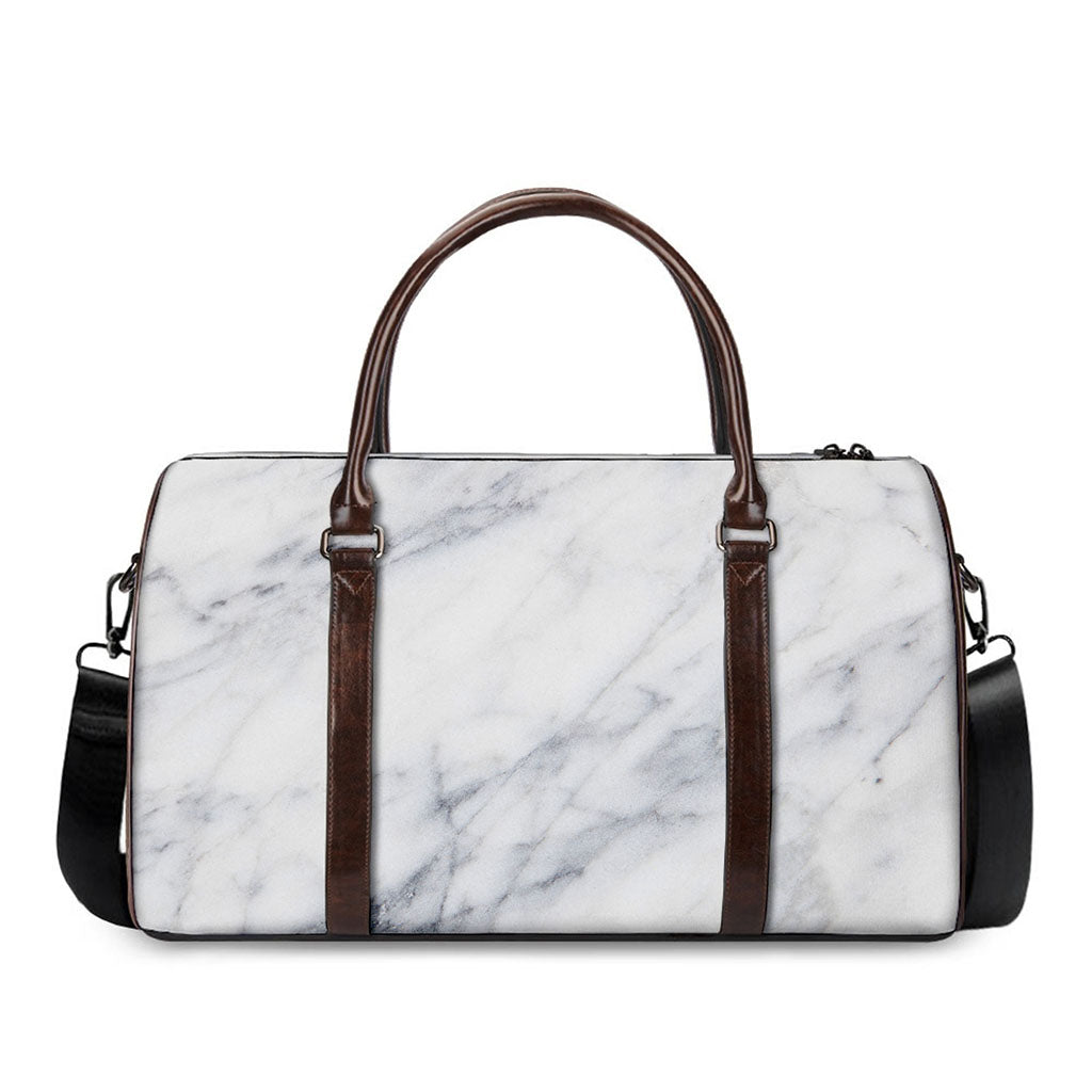 Smoke Grey Marble Print Duffle Bag