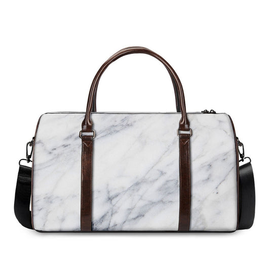 Smoke Grey Marble Print Duffle Bag