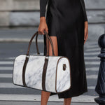 Smoke Grey Marble Print Duffle Bag