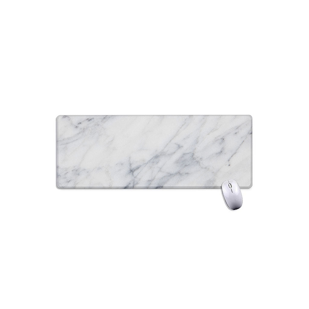Smoke Grey Marble Print Extended Mouse Pad