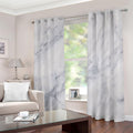 Smoke Grey Marble Print Extra Wide Grommet Curtains