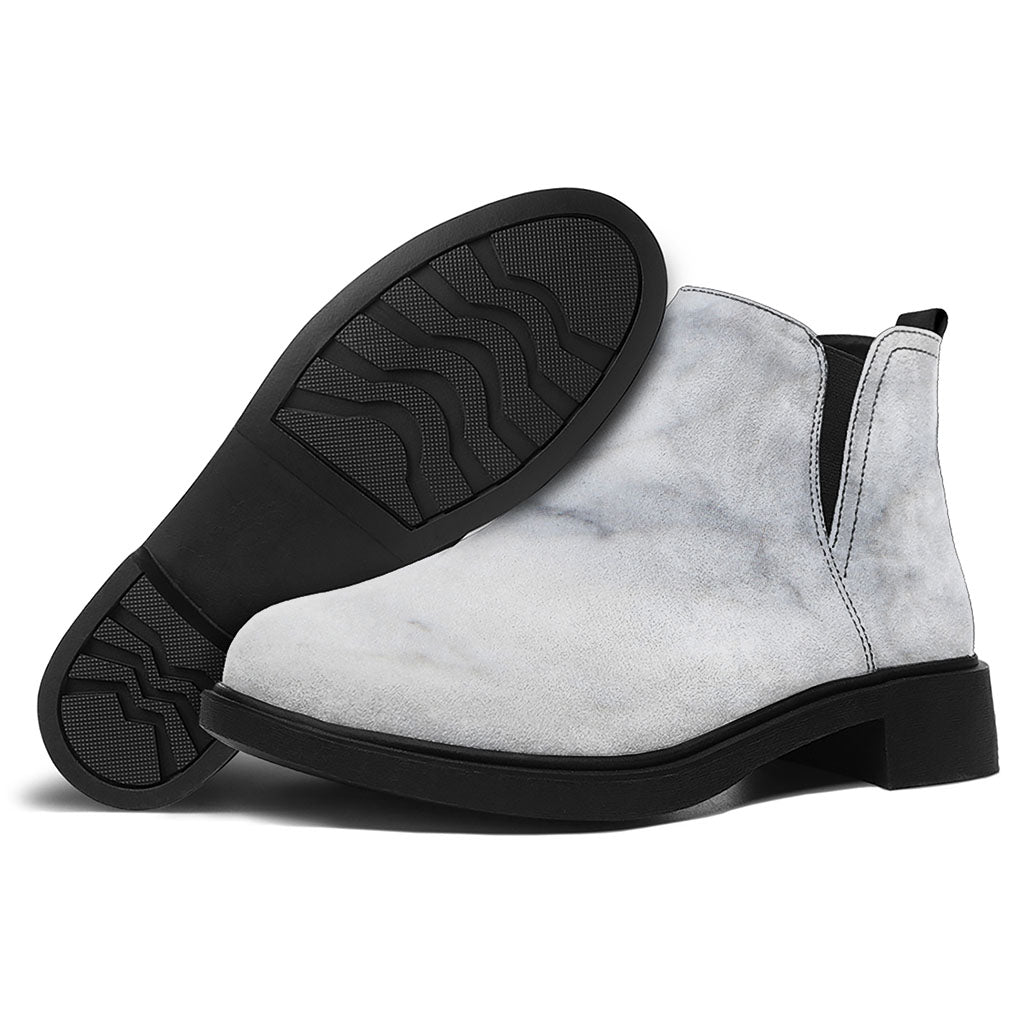 Smoke Grey Marble Print Flat Ankle Boots