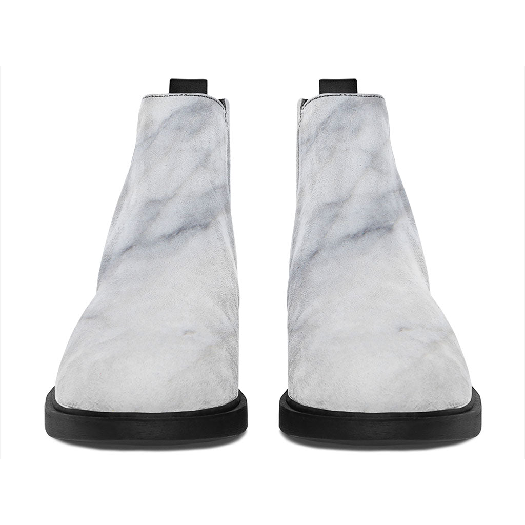 Smoke Grey Marble Print Flat Ankle Boots