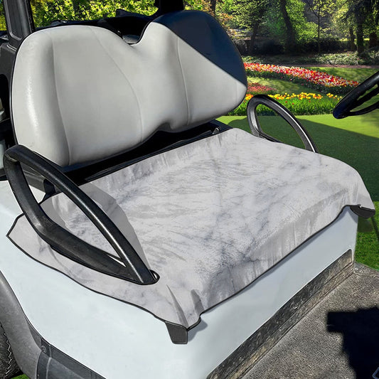 Smoke Grey Marble Print Golf Cart Seat Cover