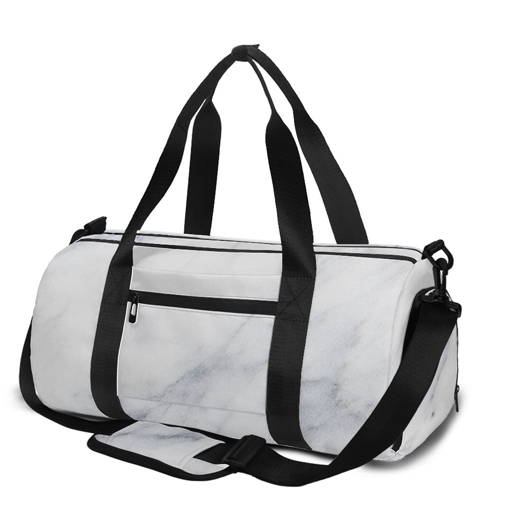 Smoke Grey Marble Print Gym Bag